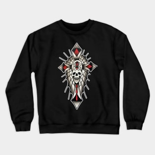 Gothic Skull Cross tattoo design Crewneck Sweatshirt